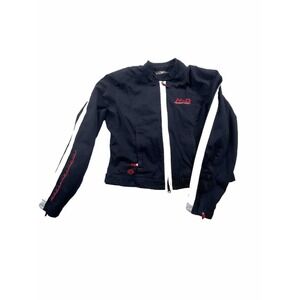 Womens Harley Davidson Black/White Stripe Fabric Jacket Size M